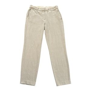 H&M Women’s Size 12 Beige Checkered Plaid Dress Pants Slim Fit Work Trouser